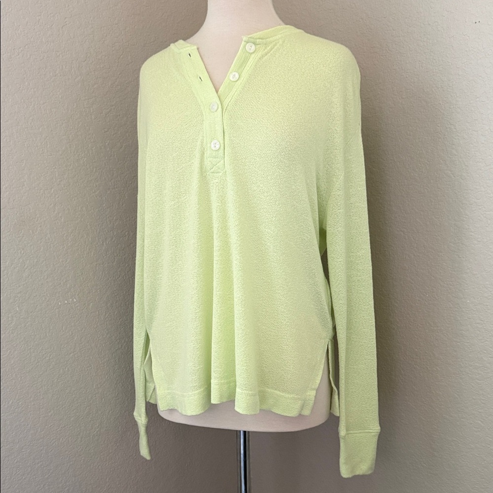 Old Navy Lime Green Women's Henley Top